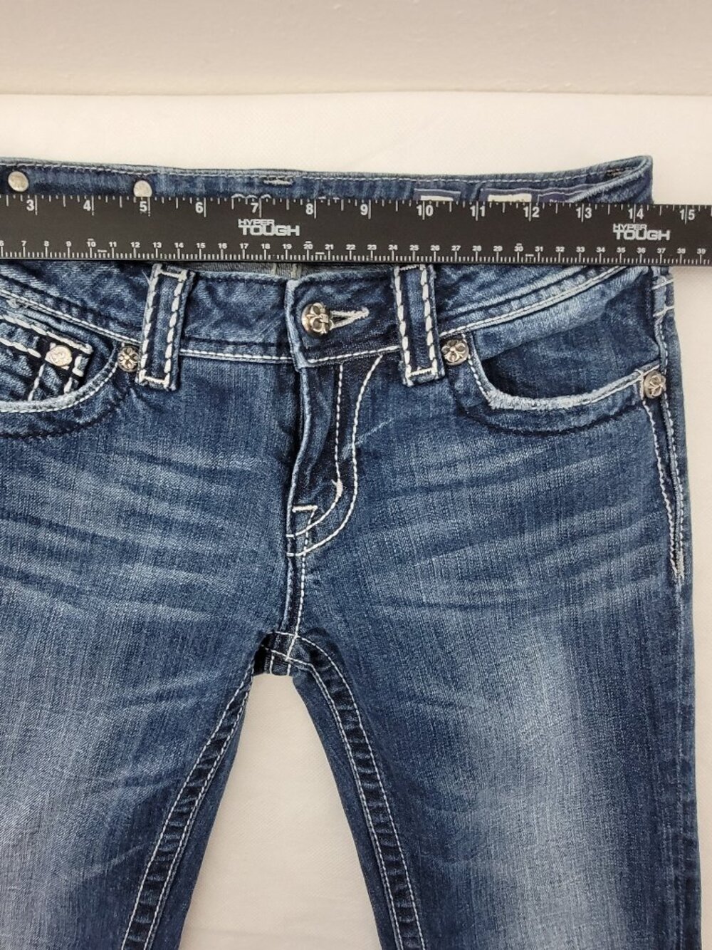 Miss Me Jeans Womens 28 Low Rise Boot Cut Western Stretch JP5342B Vintage - Picture 15 of 16